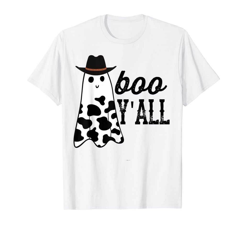 Boo Yall Ghost Scary Western Cowboy T-Shirt - Custom Art Print Unisex - T-Shirt, Sweatshirt, Hoodie