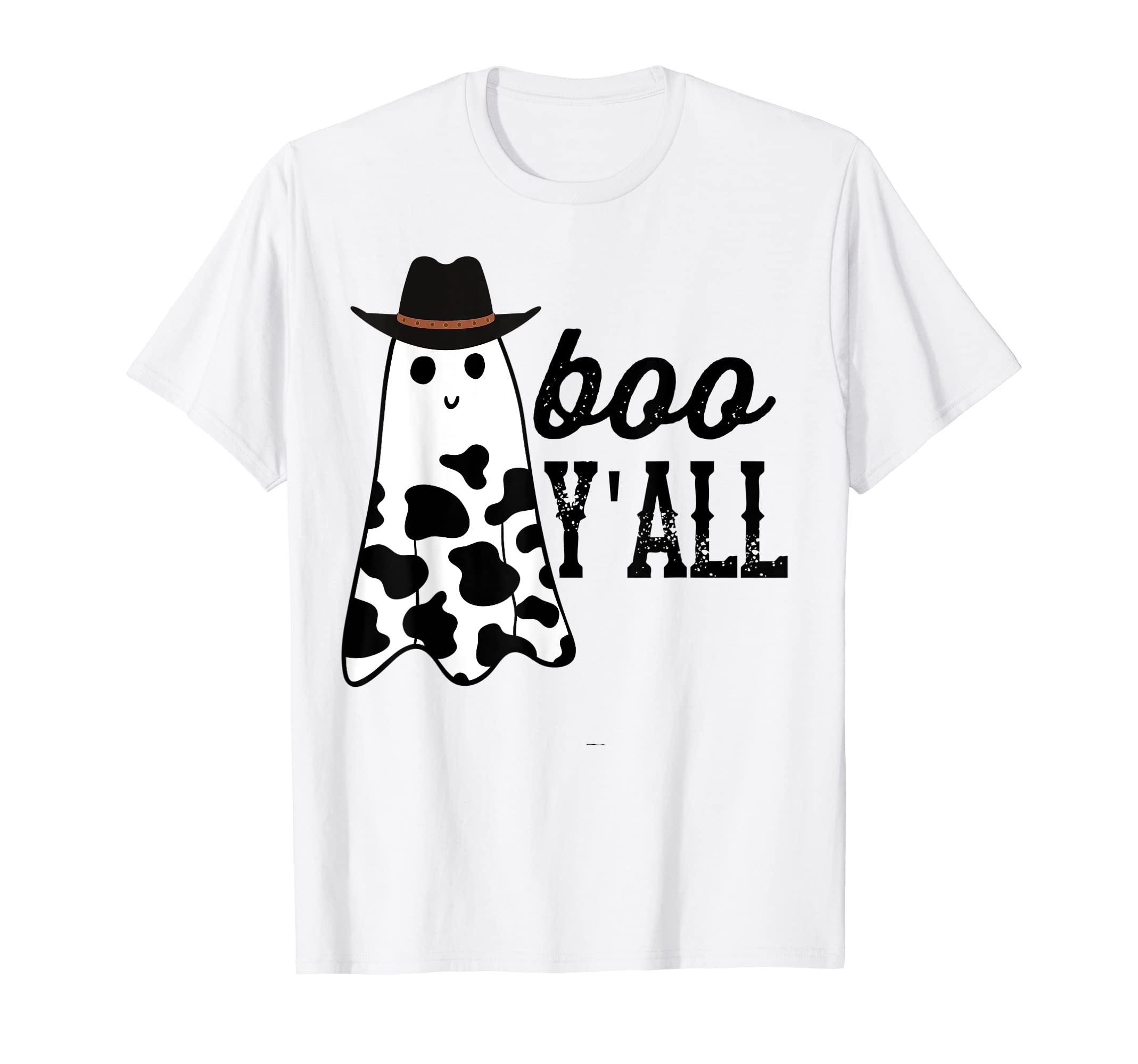Boo Yall Ghost Scary Western Cowboy T-Shirt - Custom Art Print Unisex - T-Shirt, Sweatshirt, Hoodie