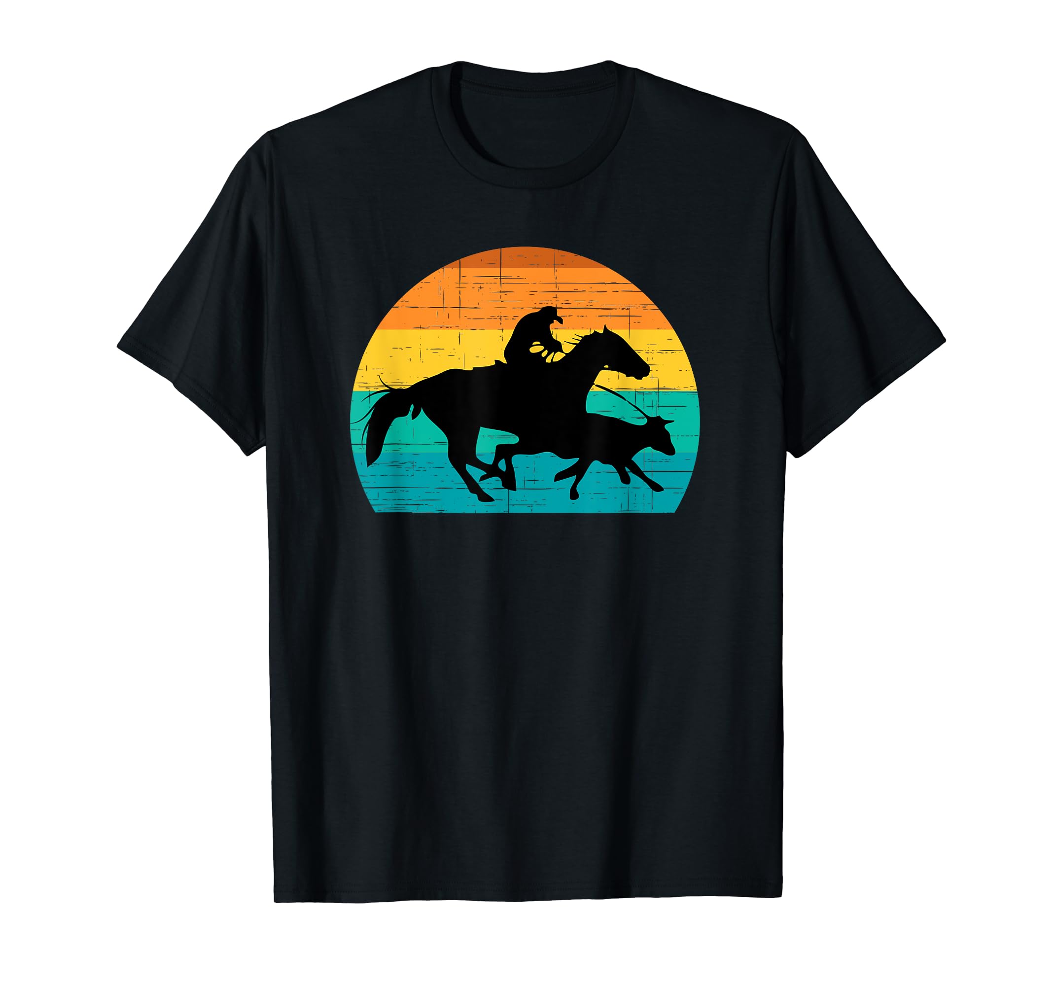 Western Cowhorse Calf Roping Sun T-Shirt - Trendy Graphic for Adults - T-Shirt, Sweatshirt, Hoodie