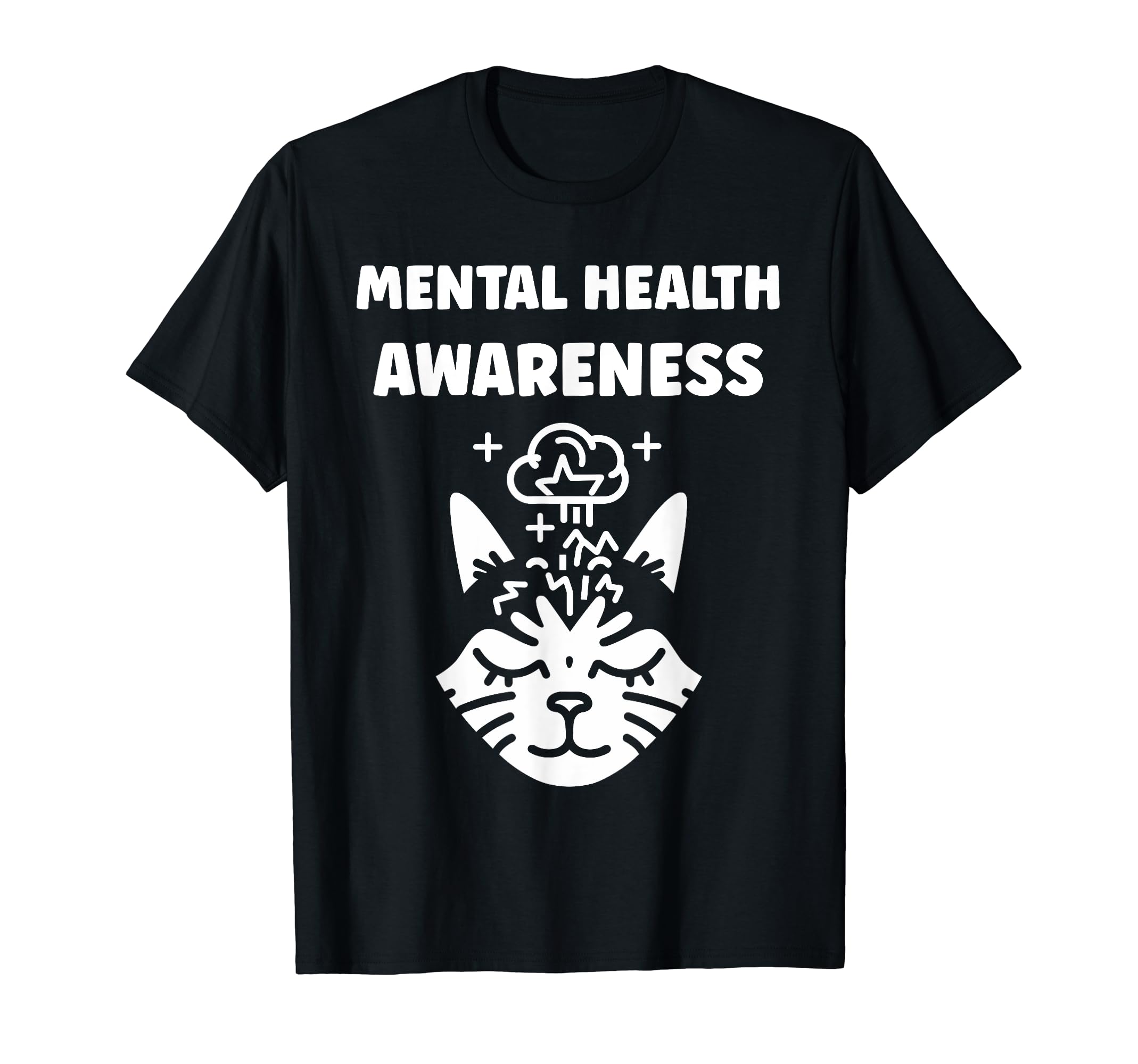 Cat Brain Illness Animal Mental Health T-Shirt - Graphic Print Unisex - T-Shirt, Sweatshirt, Hoodie