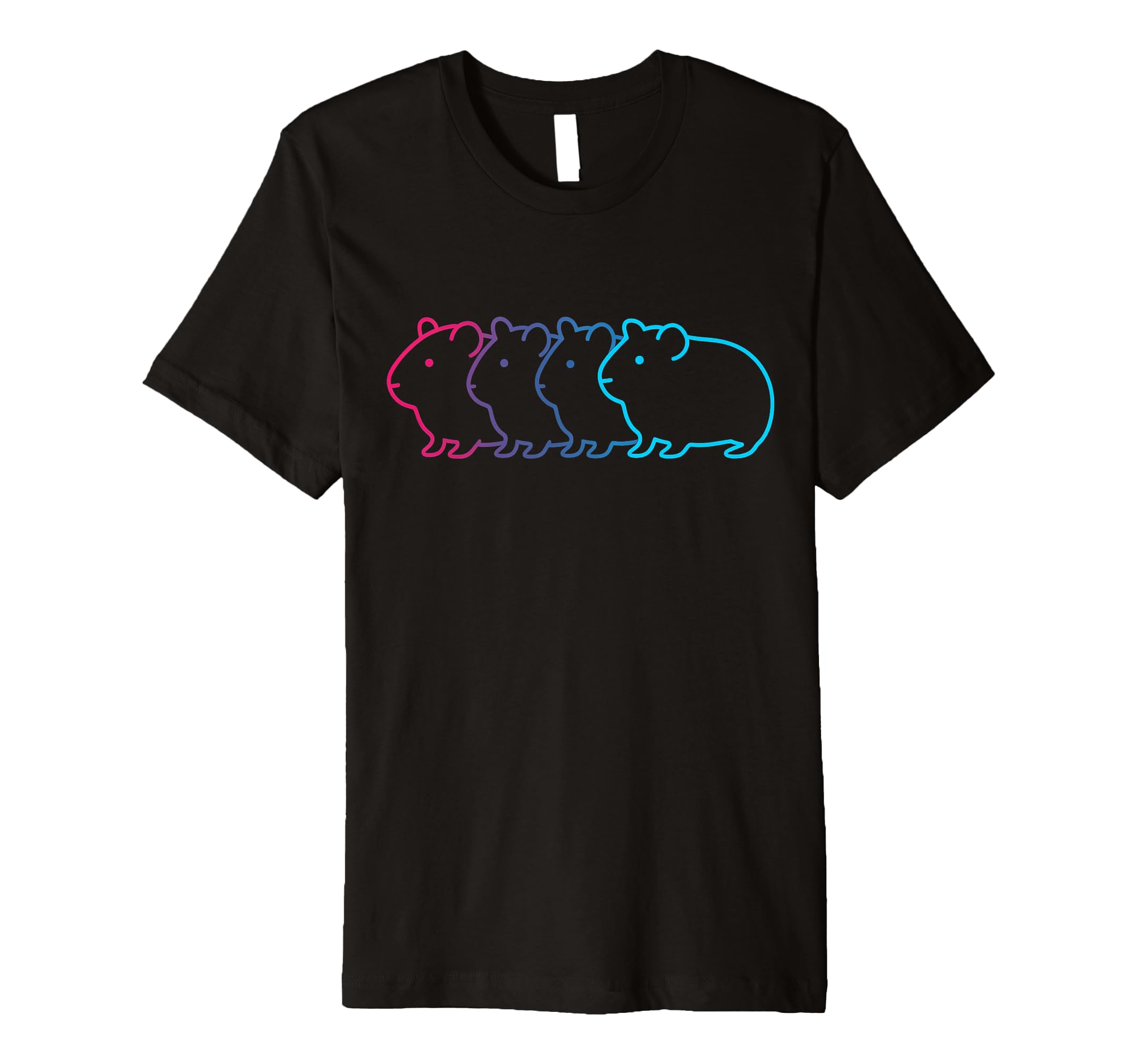 Guinea Pig Silhouette Synthwave T-Shirt - Custom Art Print for Adults - T-Shirt, Sweatshirt, Hoodie