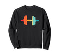 Gym Weight Silhouette 70S 80S Distressed Sweatshirt - Unique Graphic Unisex - T-Shirt, Sweatshirt, Hoodie