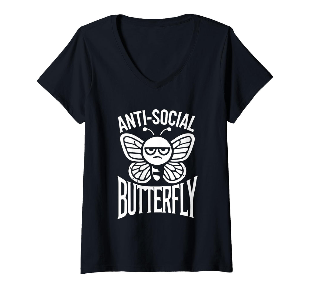 Womens Anti Social Butterfly Funny Anti T-Shirt - Graphic Print for Adults - T-Shirt, Sweatshirt, Hoodie
