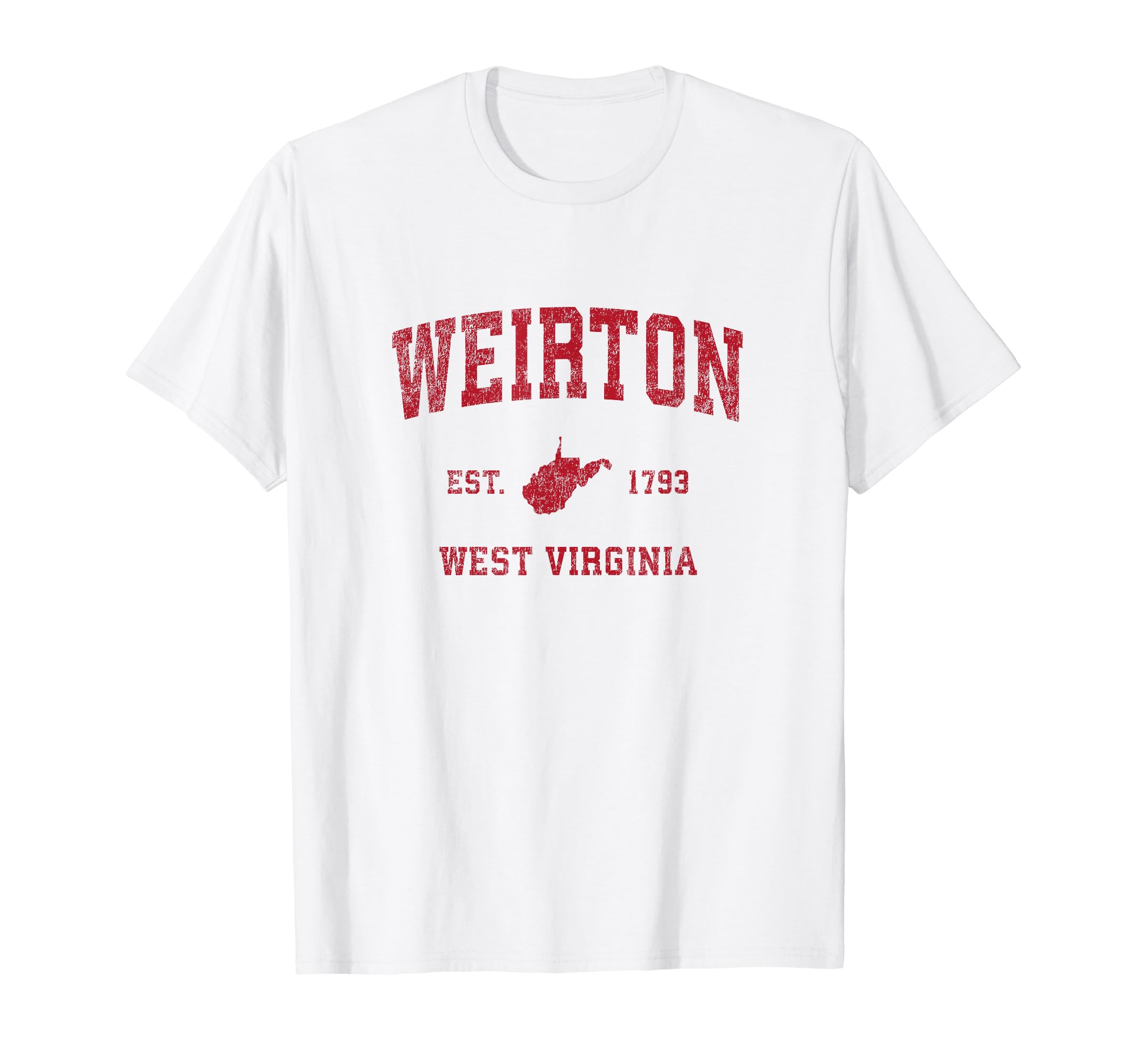 Weirton West Virginia Wv Sports Red T-Shirt - Fun Novelty Design for Adults - T-Shirt, Sweatshirt, Hoodie