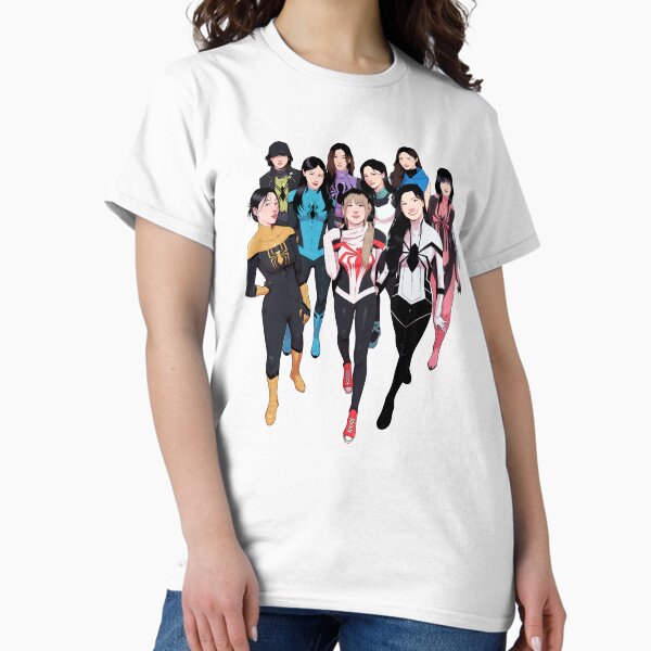 Spider-TWICE group unmasked version - Adult & Kids T-Shirts, Sweatshirts & Hoodies apparel design preview 1