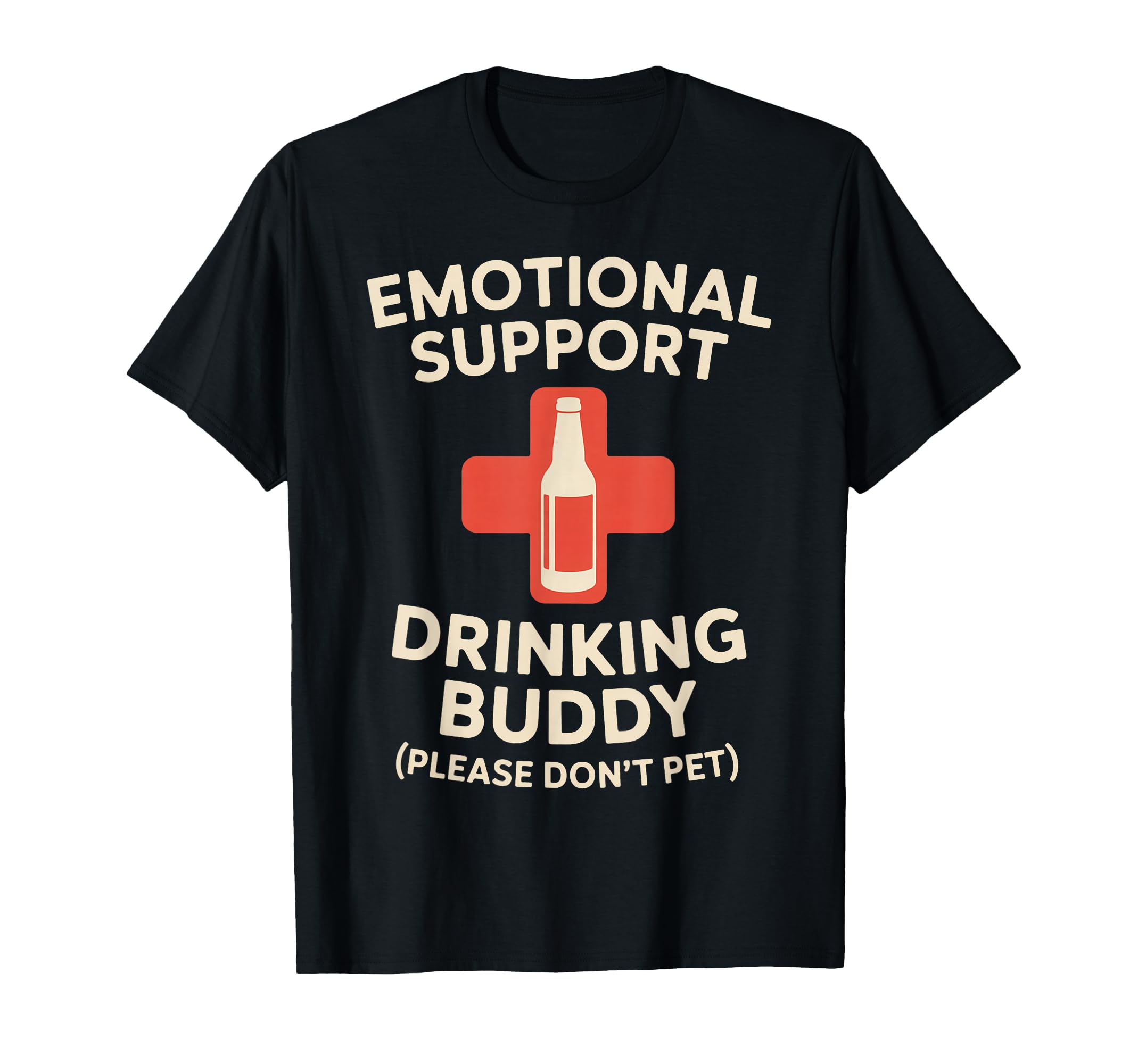 Emotional Support Drinking Buddy T Sweatshirt - Minimalist Print Unisex - T-Shirt, Sweatshirt, Hoodie