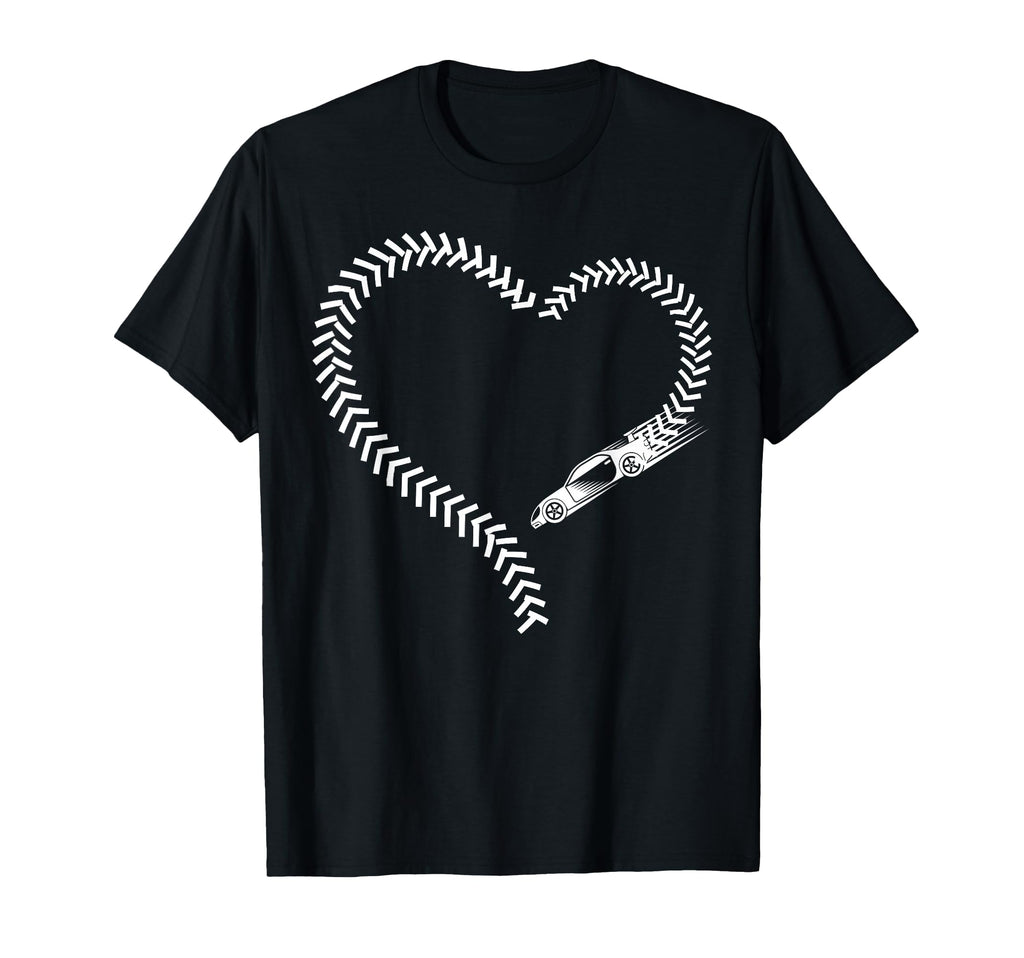 Drag Racing Race Car Heart T-Shirt - Graphic Print for Adults - T-Shirt, Sweatshirt, Hoodie