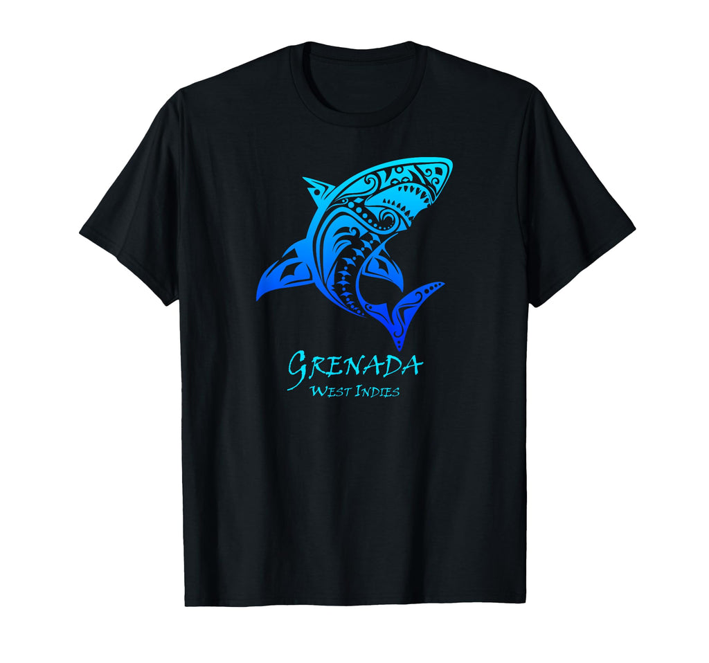 Grenada West Indies Tribal Shark T-Shirt - Novelty Apparel for Adults - T-Shirt, Sweatshirt, Hoodie