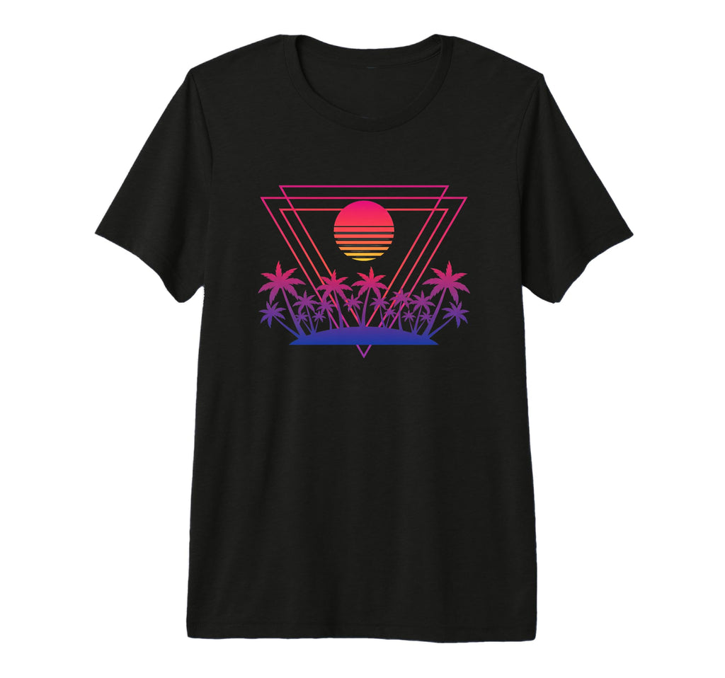 Palm Sunset Nostalgia 80S Synthwave T-Shirt - Trendy Graphic Unisex - T-Shirt, Sweatshirt, Hoodie