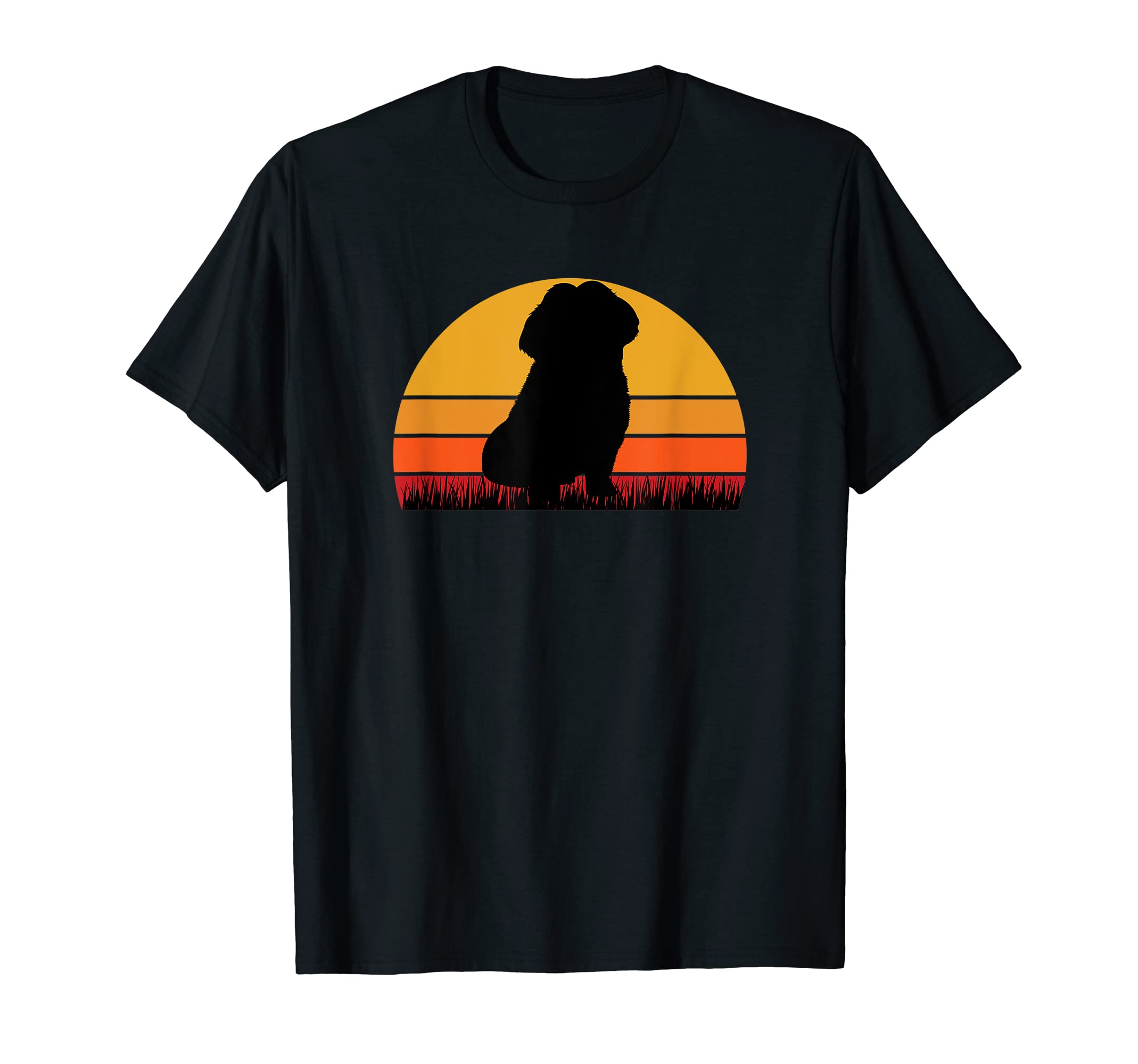 Shih Tzu Sunset Black Orange Dog Pet T-Shirt - Streetwear Style Unisex - T-Shirt, Sweatshirt, Hoodie