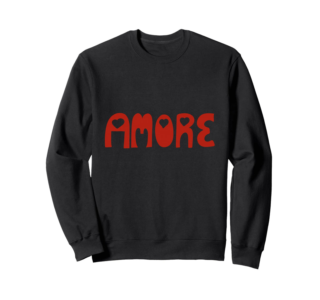 Amore Hand Lettering Hearts Sweatshirt - Novelty Apparel for Adults - T-Shirt, Sweatshirt, Hoodie