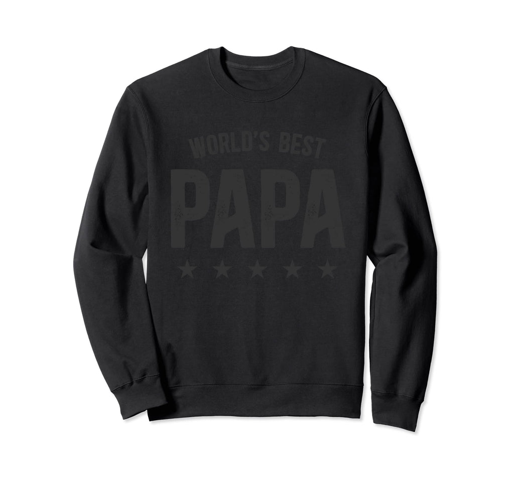 Worlds Best Papa Distressed Papa Sweatshirt - Custom Art Print Men Women - T-Shirt, Sweatshirt, Hoodie