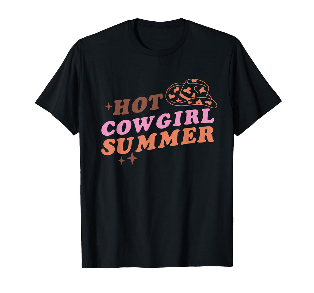 Hot Cowgirl Summer Western Typography T-Shirt - Unique Graphic Men Women - T-Shirt, Sweatshirt, Hoodie