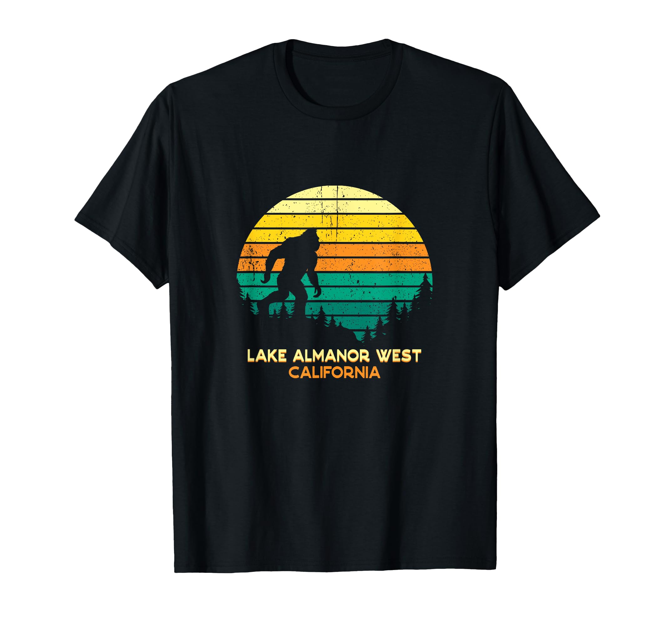 Lake Almanor West California Bigfoot T-Shirt - Minimalist Print Unisex - T-Shirt, Sweatshirt, Hoodie
