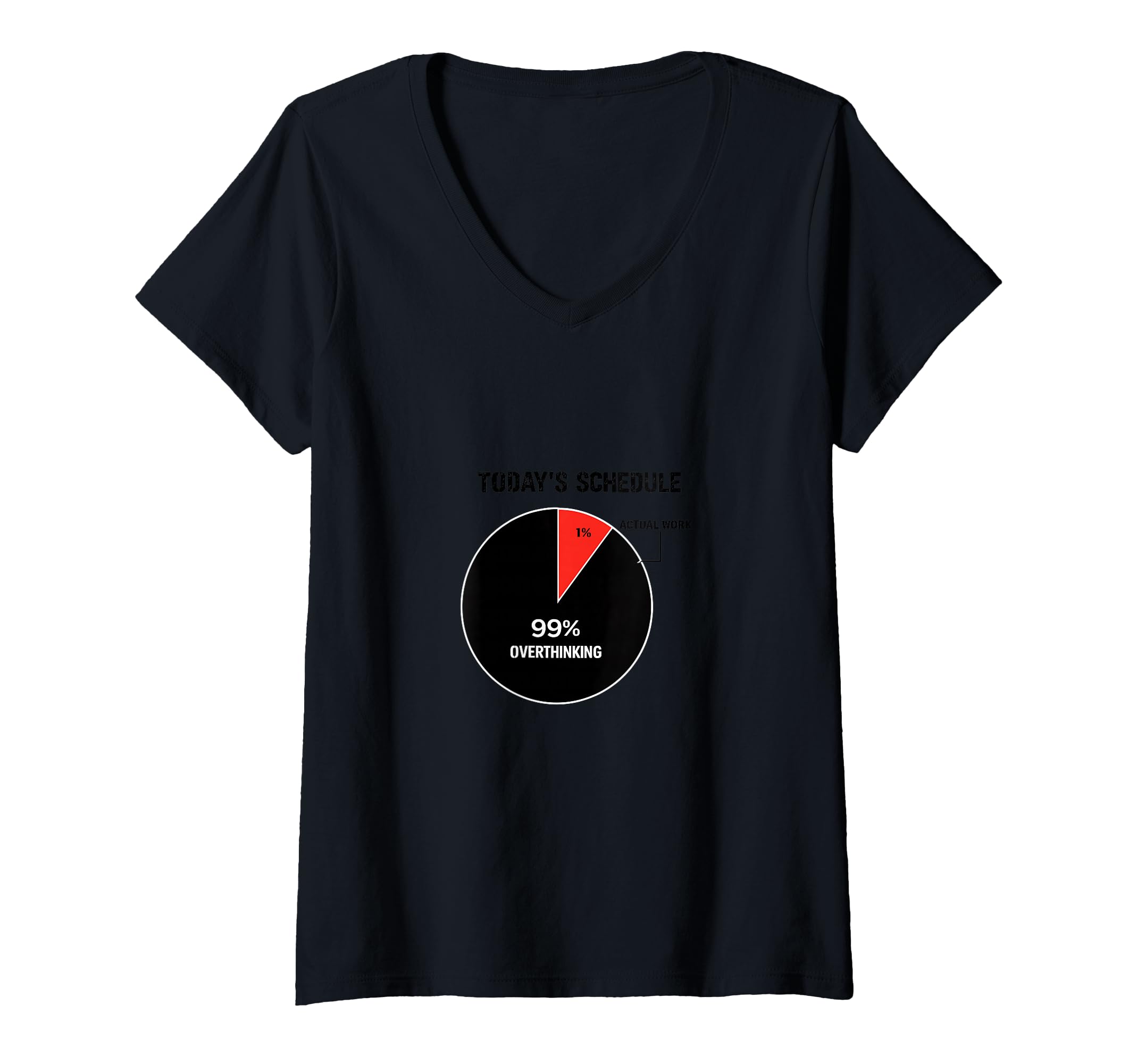 Womens Overthinking Schedule Pie Chart T-Shirt - Aesthetic Graphic Unisex - T-Shirt, Sweatshirt, Hoodie