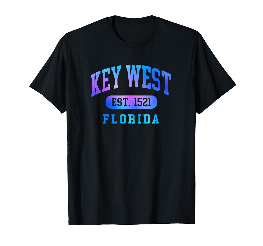 Key West Florida Colorful Arched Text T-Shirt - Custom Art Print Unisex - T-Shirt, Sweatshirt, Hoodie