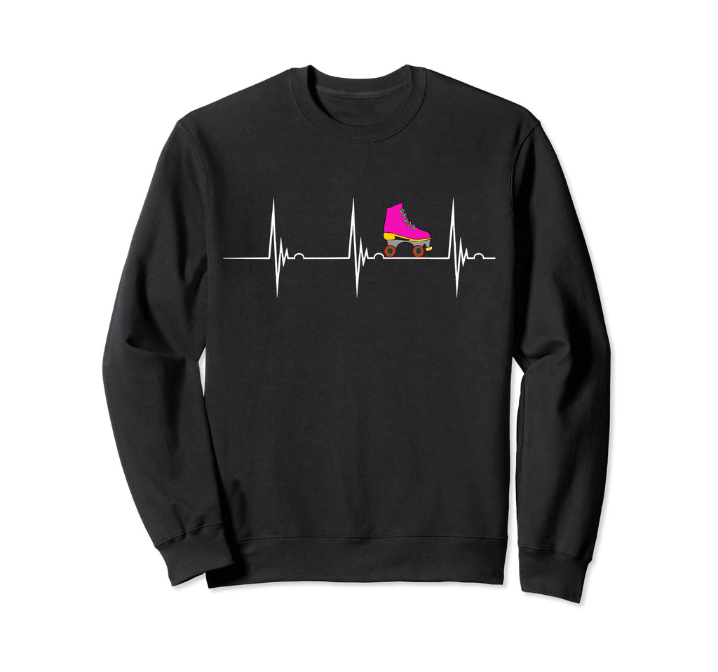 Rollerskates Heartbeat Pulseline Sweatshirt - Novelty Apparel for Adults - T-Shirt, Sweatshirt, Hoodie