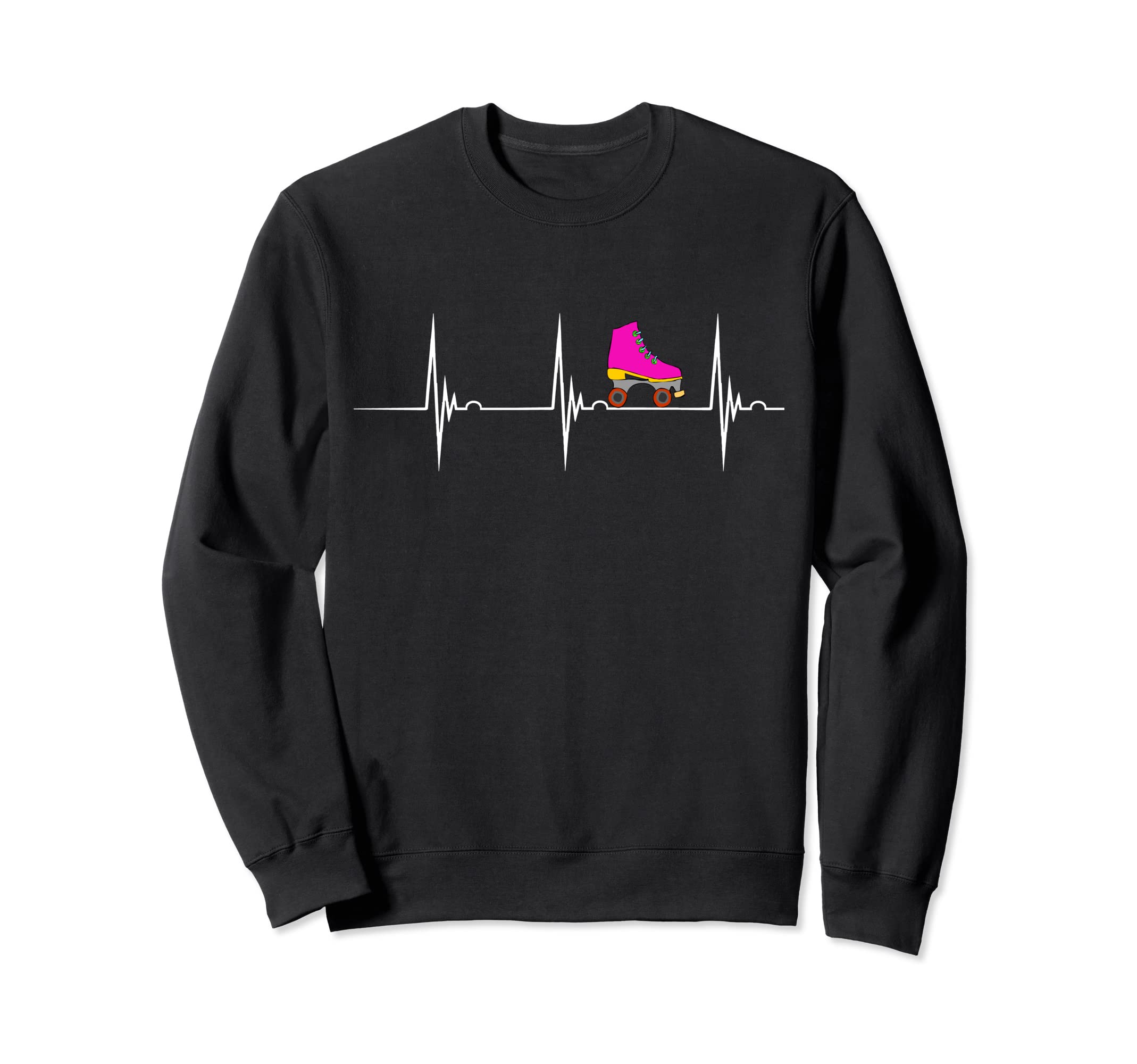 Rollerskates Heartbeat Pulseline Sweatshirt - Novelty Apparel for Adults - T-Shirt, Sweatshirt, Hoodie