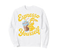 Espresso Yourself Bunny Holding Iced Sweatshirt - Trendy Graphic Unisex - T-Shirt, Sweatshirt, Hoodie