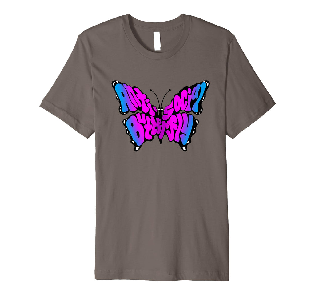 Anti Social Butterfly Beautiful Colorful T-Shirt - Graphic Print Men Women - T-Shirt, Sweatshirt, Hoodie