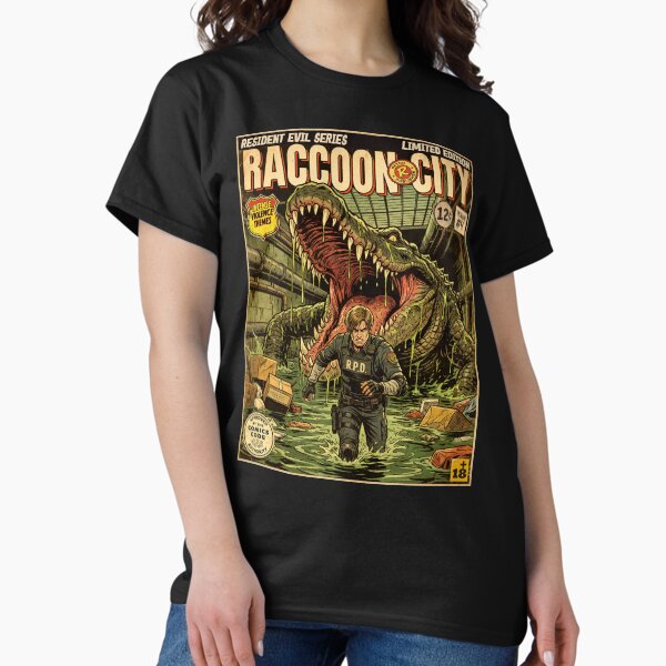 Resident Evil 2 Leon Vintage Comic Cover Art - Adult & Kids T-Shirts, Sweatshirts & Hoodies apparel design preview 1