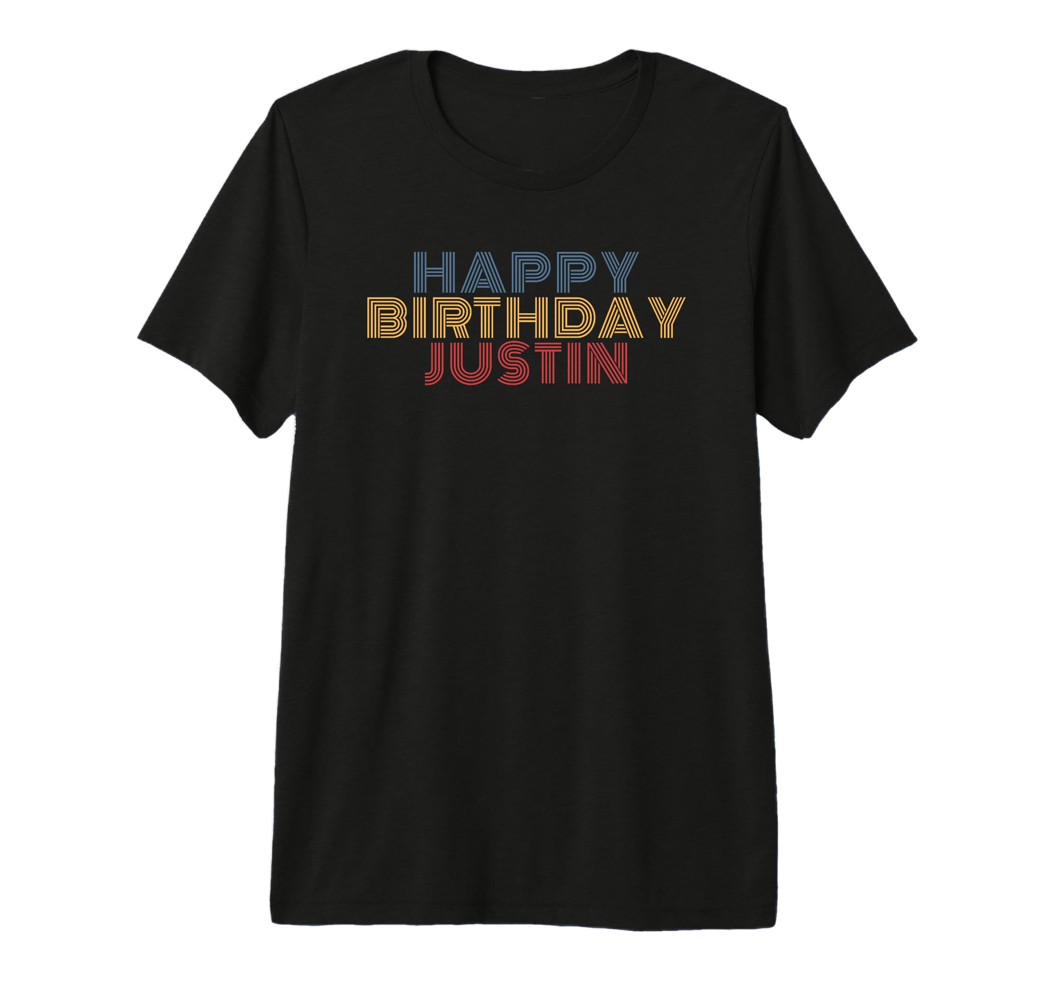 Happy Birthday Justin Personalized T-Shirt - Trendy Graphic for Adults - T-Shirt, Sweatshirt, Hoodie