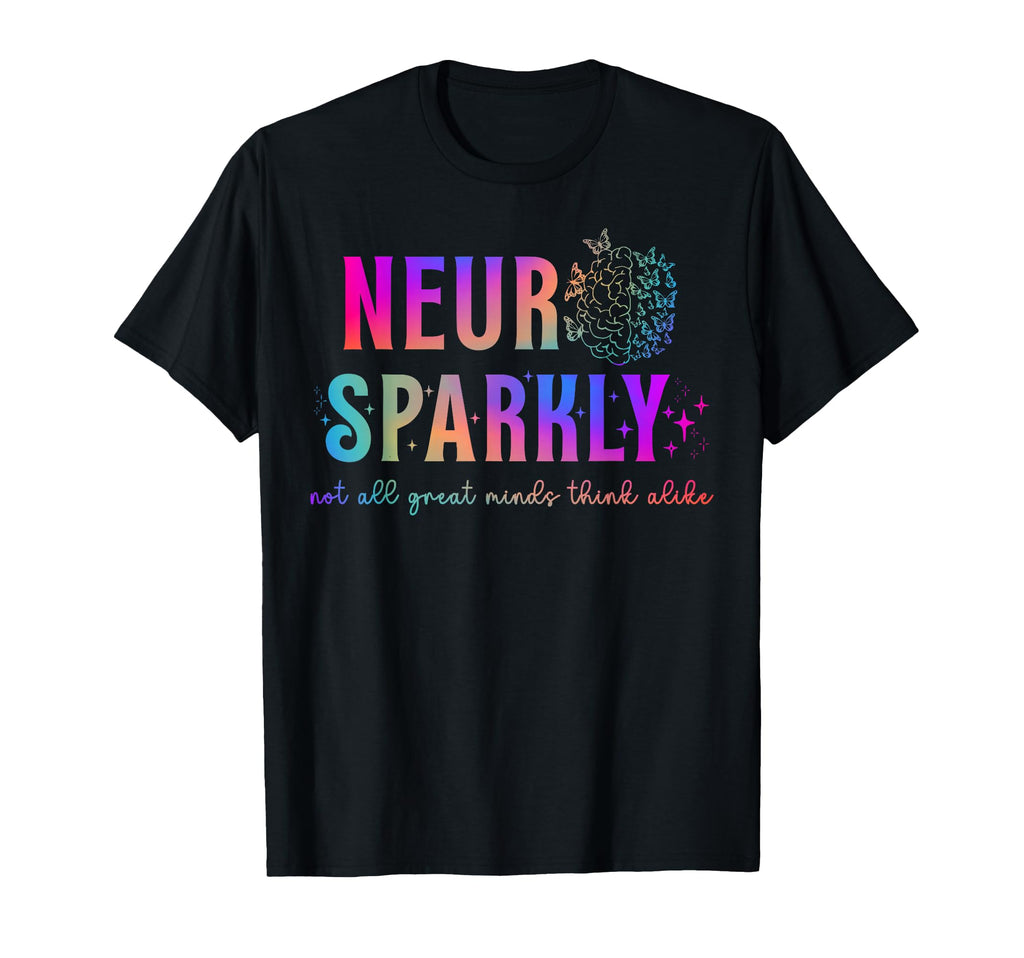 Brain Neuro Sparkly Neurodivergent T-Shirt - Novelty Apparel for Adults - T-Shirt, Sweatshirt, Hoodie