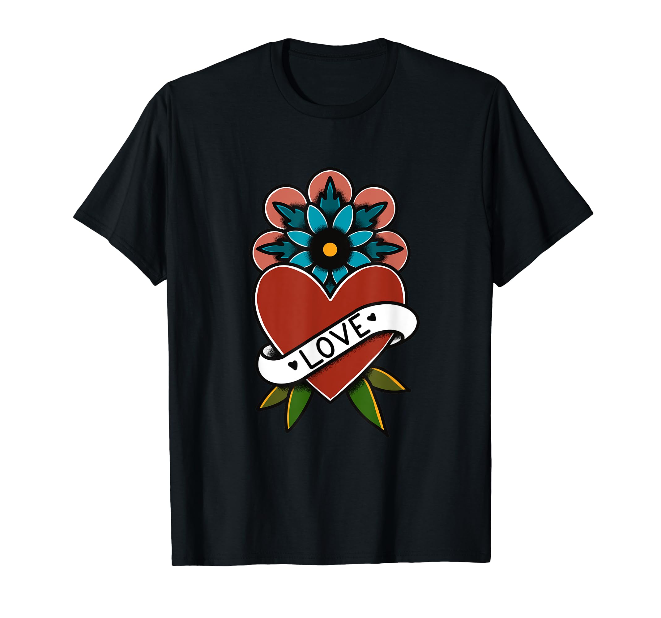 Old School Love Heart American T-Shirt - Minimalist Print Men Women - T-Shirt, Sweatshirt, Hoodie
