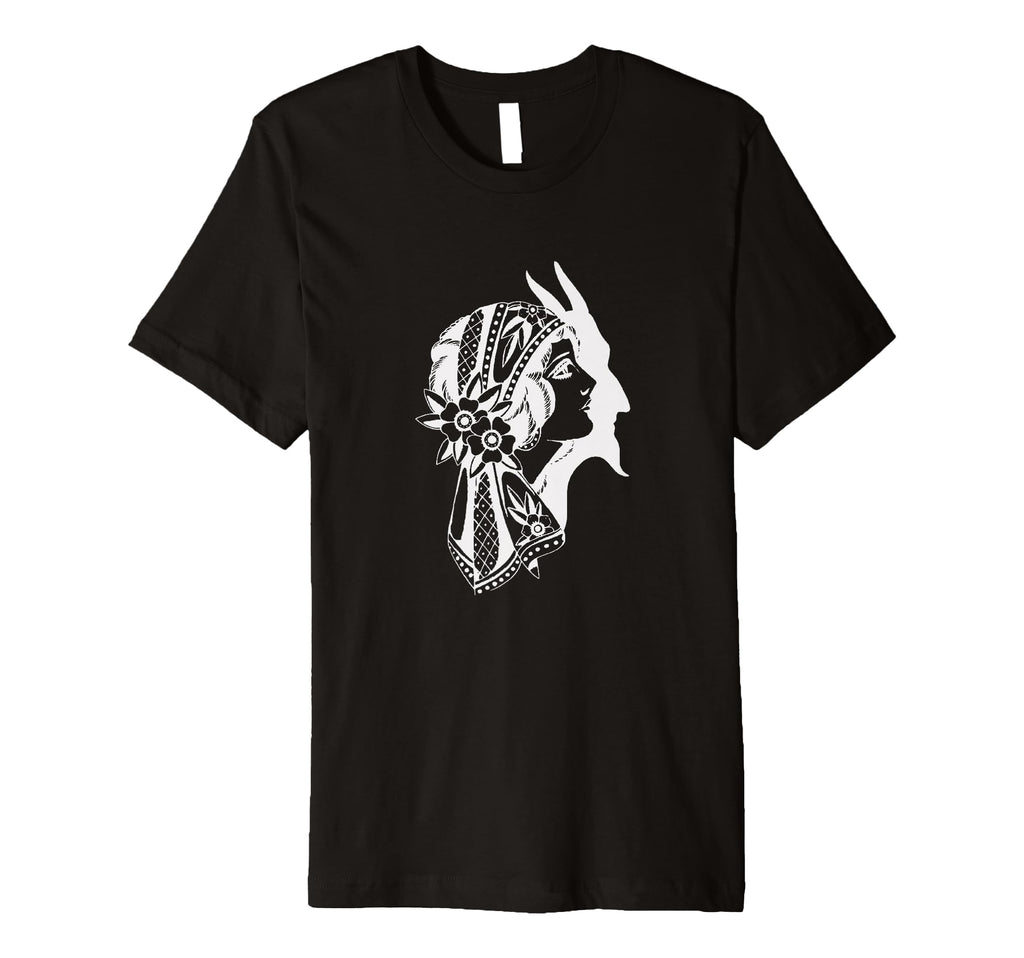 Old School Gypsy Devil Flash Tattoo Art T-Shirt - Streetwear Style Unisex - T-Shirt, Sweatshirt, Hoodie