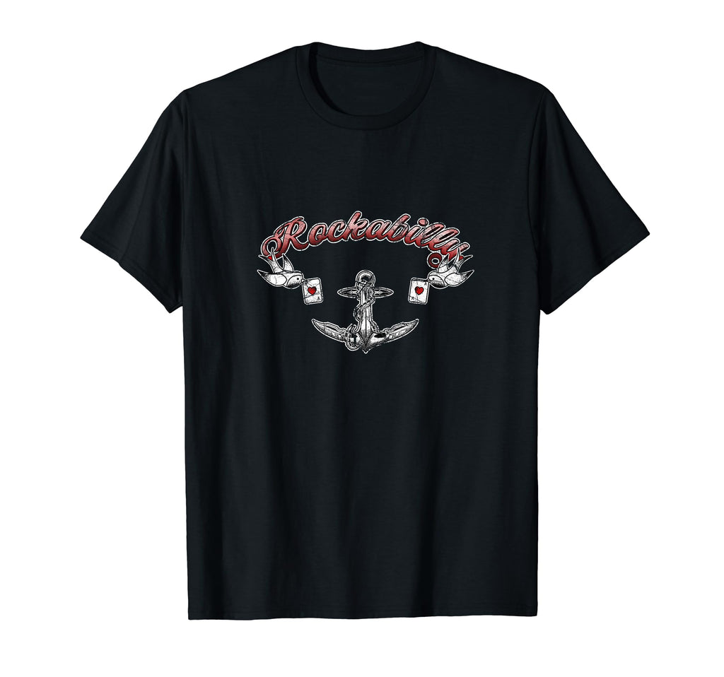 Anchor Birds Card Poker Rockabilly T-Shirt - Fun Novelty Design for Adults - T-Shirt, Sweatshirt, Hoodie