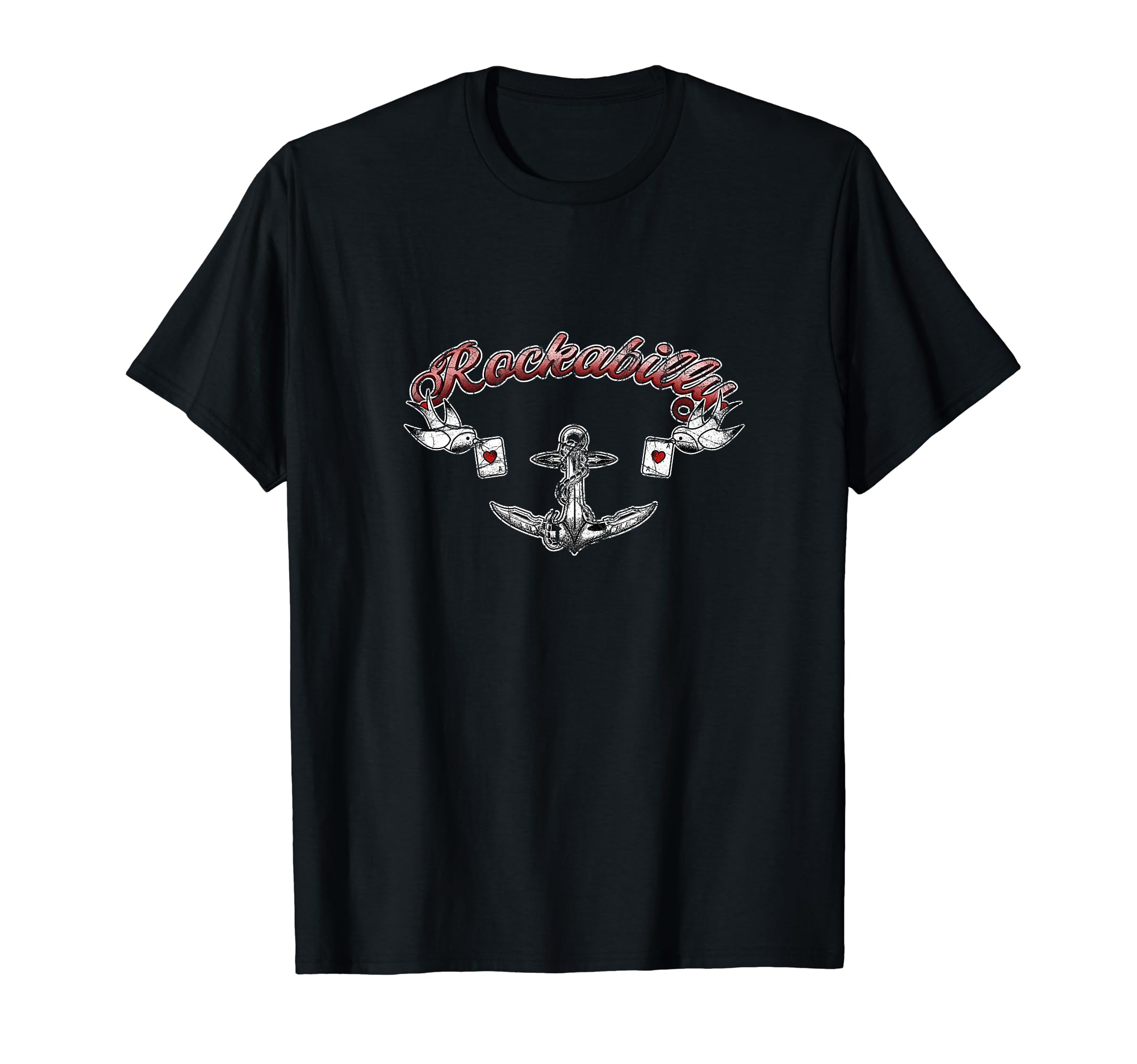 Anchor Birds Card Poker Rockabilly T-Shirt - Fun Novelty Design for Adults - T-Shirt, Sweatshirt, Hoodie