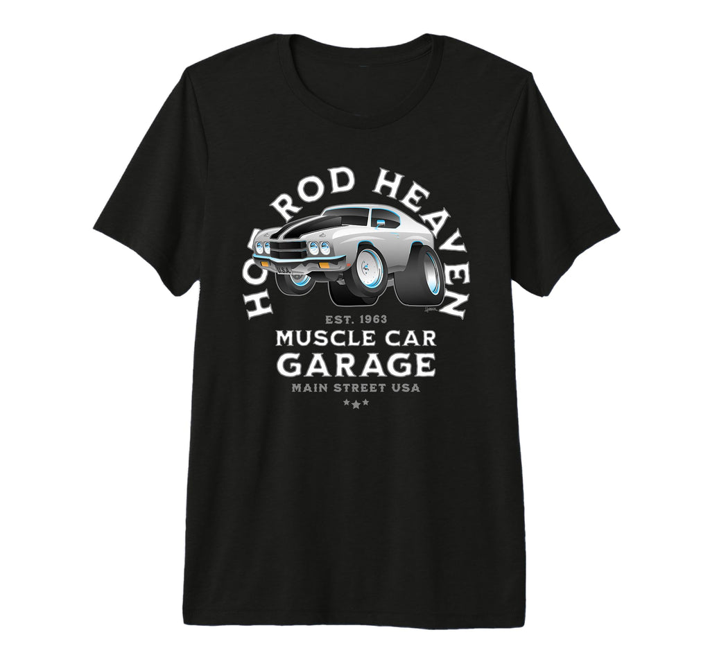 Hotrod Heaven Muscle Car Garage Usa T-Shirt - Fun Novelty Design Men Women - T-Shirt, Sweatshirt, Hoodie