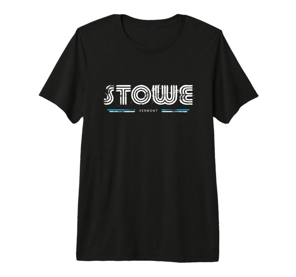 Stowe Vermont Vt 70S 80S Type Tri T-Shirt - Custom Art Print for Adults - T-Shirt, Sweatshirt, Hoodie
