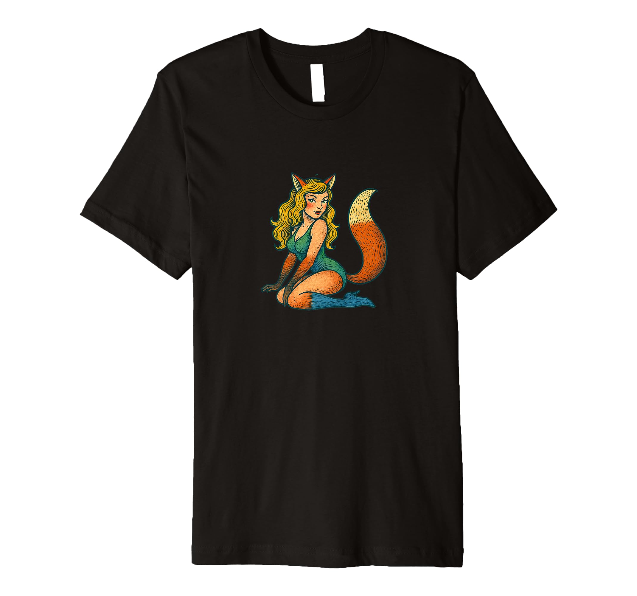 Fox Pinup Halloween Cosplay Anime T-Shirt - Streetwear Style Unisex - T-Shirt, Sweatshirt, Hoodie