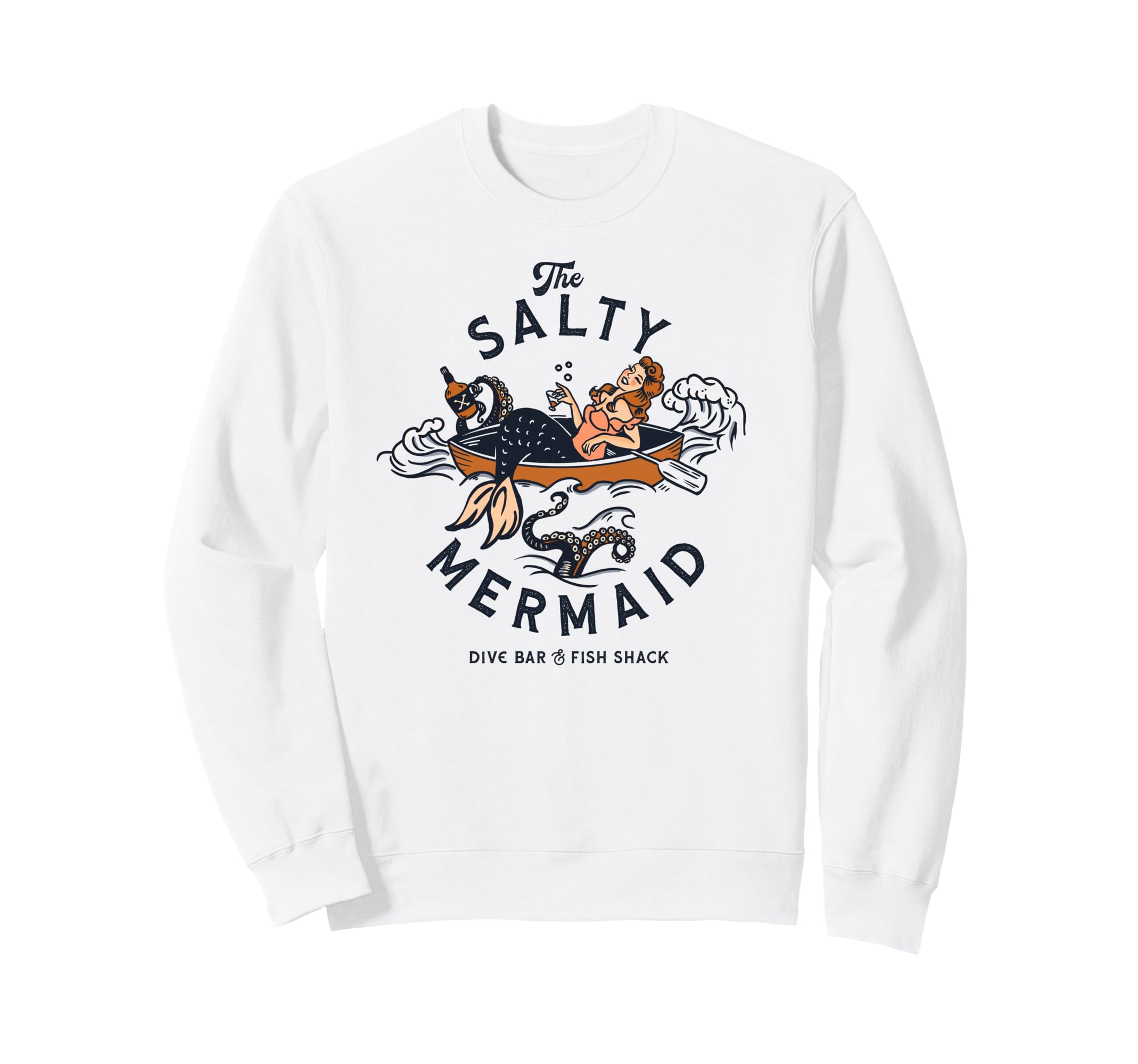 Mermaid Dive Bar Salty Fish Sweatshirt - Aesthetic Graphic for Adults - T-Shirt, Sweatshirt, Hoodie