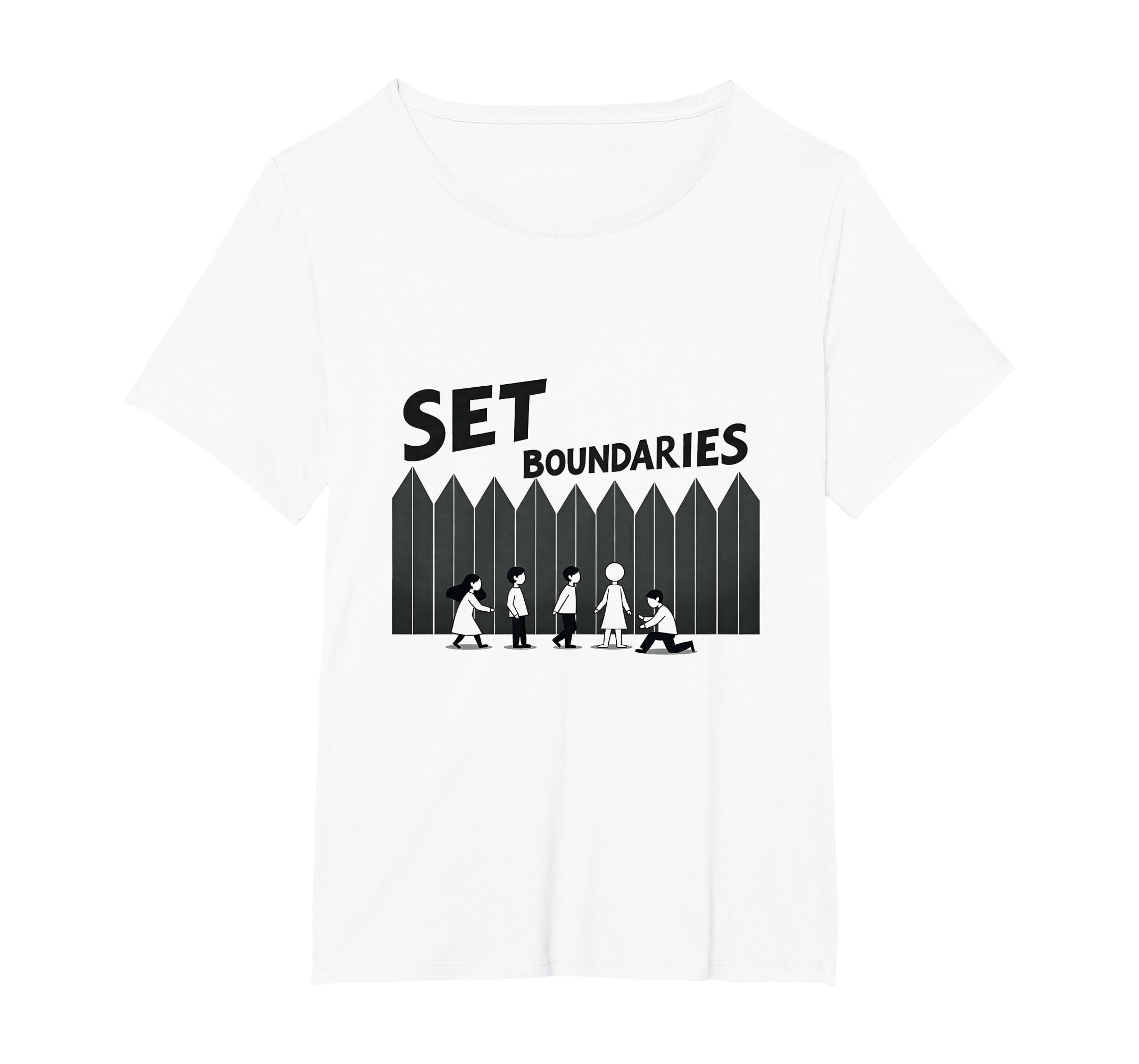 Set Boundaries Empowering Wall Art T-Shirt - Aesthetic Graphic Men Women - T-Shirt, Sweatshirt, Hoodie