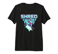 Shred Skiing 80S Synthwave Snowboarder T-Shirt - Graphic Print Men Women - T-Shirt, Sweatshirt, Hoodie