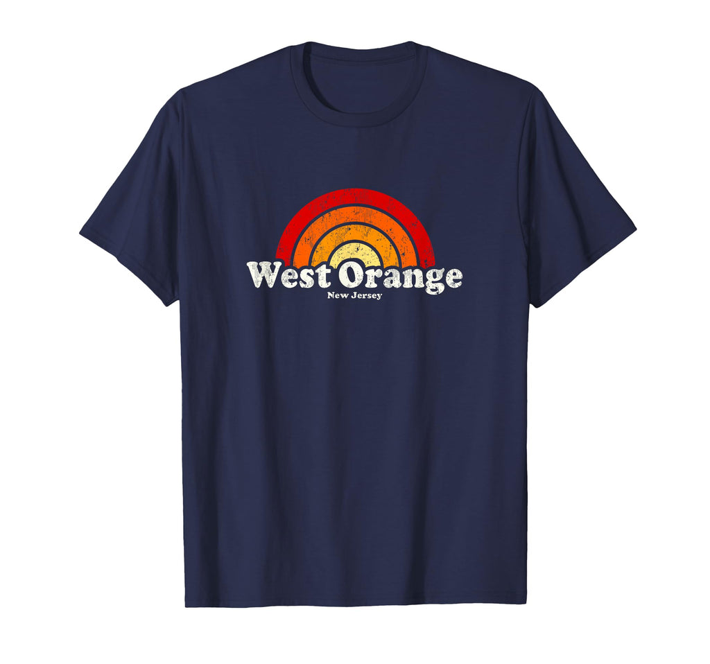 West Orange New Jersey Nj 70S Rainbow T-Shirt - Unique Graphic for Adults - T-Shirt, Sweatshirt, Hoodie