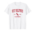 West Hollywood California Ca Sports Red T-Shirt - Aesthetic Graphic Unisex - T-Shirt, Sweatshirt, Hoodie
