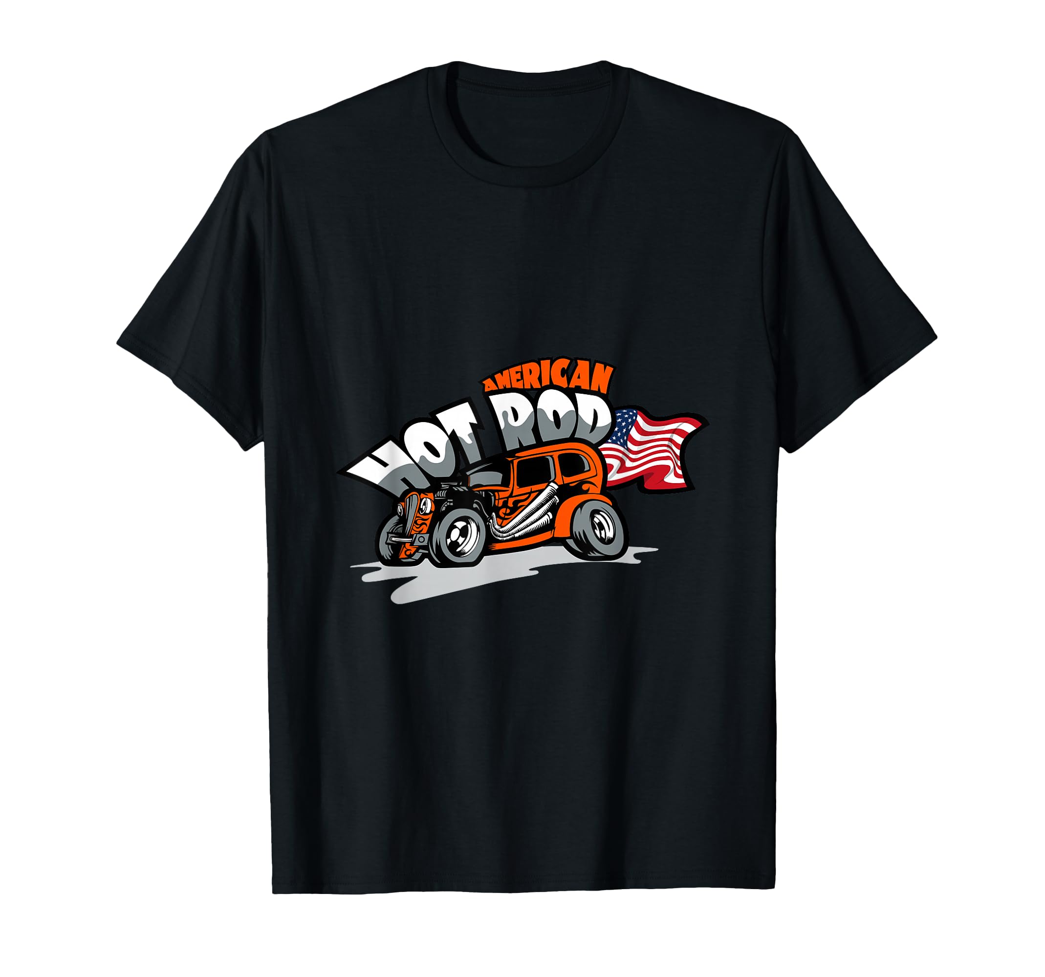 Hot Rod American Flag Vehicle Muscle T-Shirt - Minimalist Print for Adults - T-Shirt, Sweatshirt, Hoodie