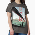 Vertigo Golden Bridge Illustration by Burroi - Adult & Kids T-Shirts, Sweatshirts & Hoodies apparel design preview 1
