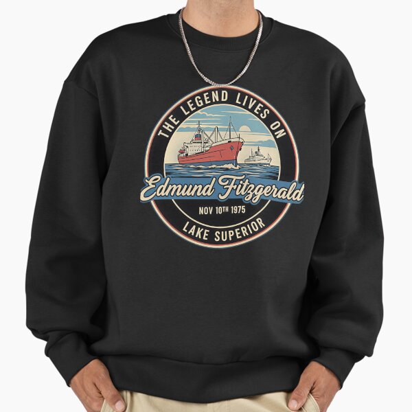 The Legend Lives Great Lakes Shipwreck Historical - Adult & Kids T-Shirts, Sweatshirts & Hoodies apparel design preview 1