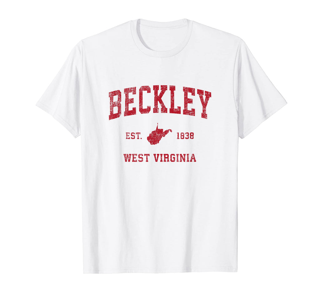 Beckley West Virginia Wv Sports Red T-Shirt - Unique Graphic for Adults - T-Shirt, Sweatshirt, Hoodie