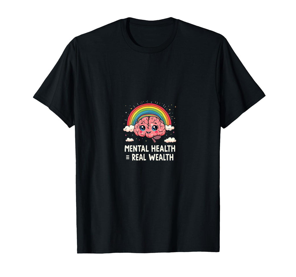 Mental Health Awareness Self Care Brain T-Shirt - Custom Art Print Unisex - T-Shirt, Sweatshirt, Hoodie