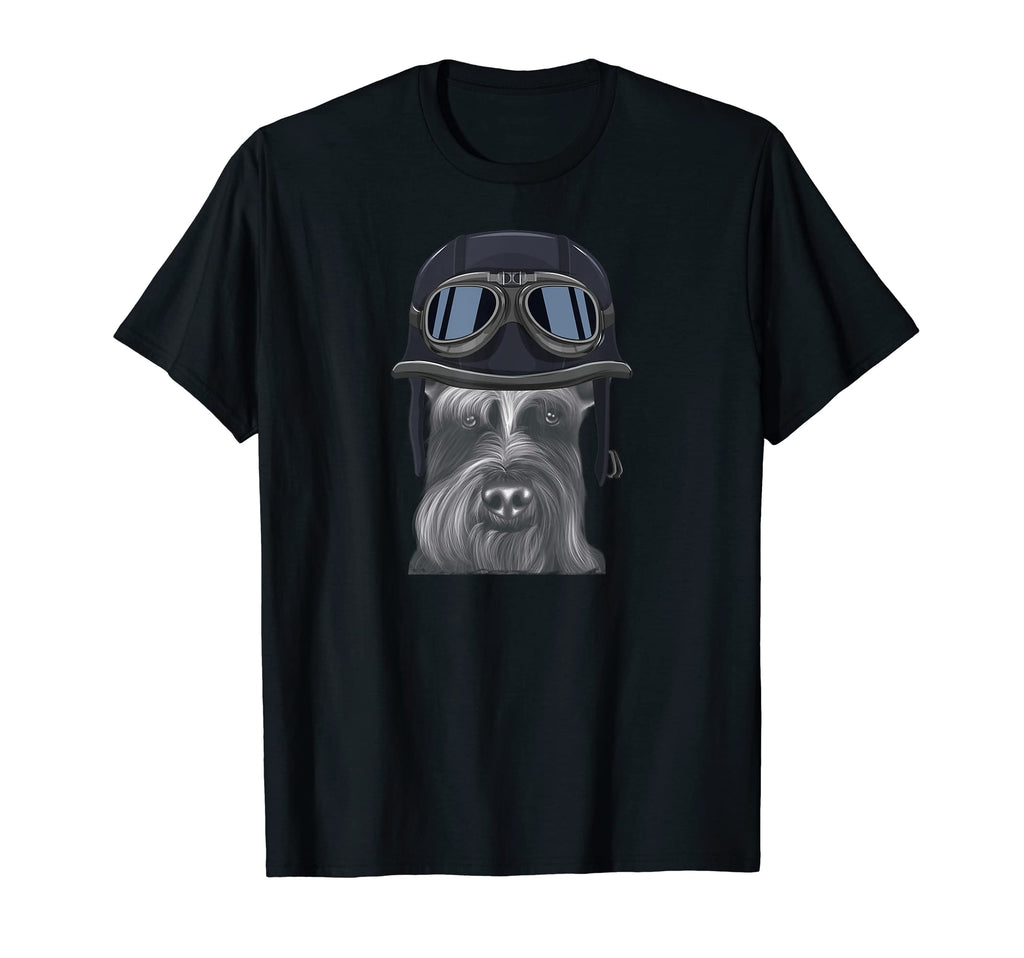 Giant Schnauzer Wearing Motorcycle T-Shirt - Casual Everyday Wear Unisex - T-Shirt, Sweatshirt, Hoodie