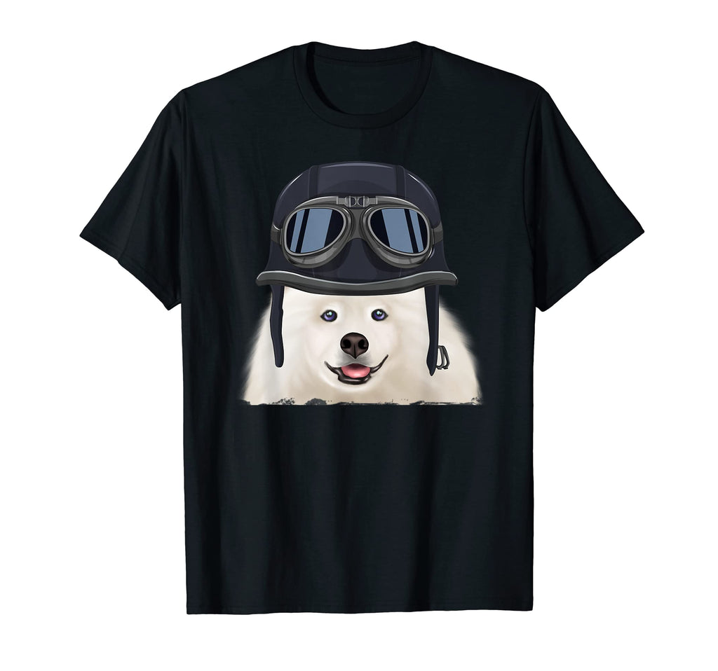 Funny Motorcycle Helmet Samoyed T-Shirt - Trendy Graphic Men Women - T-Shirt, Sweatshirt, Hoodie