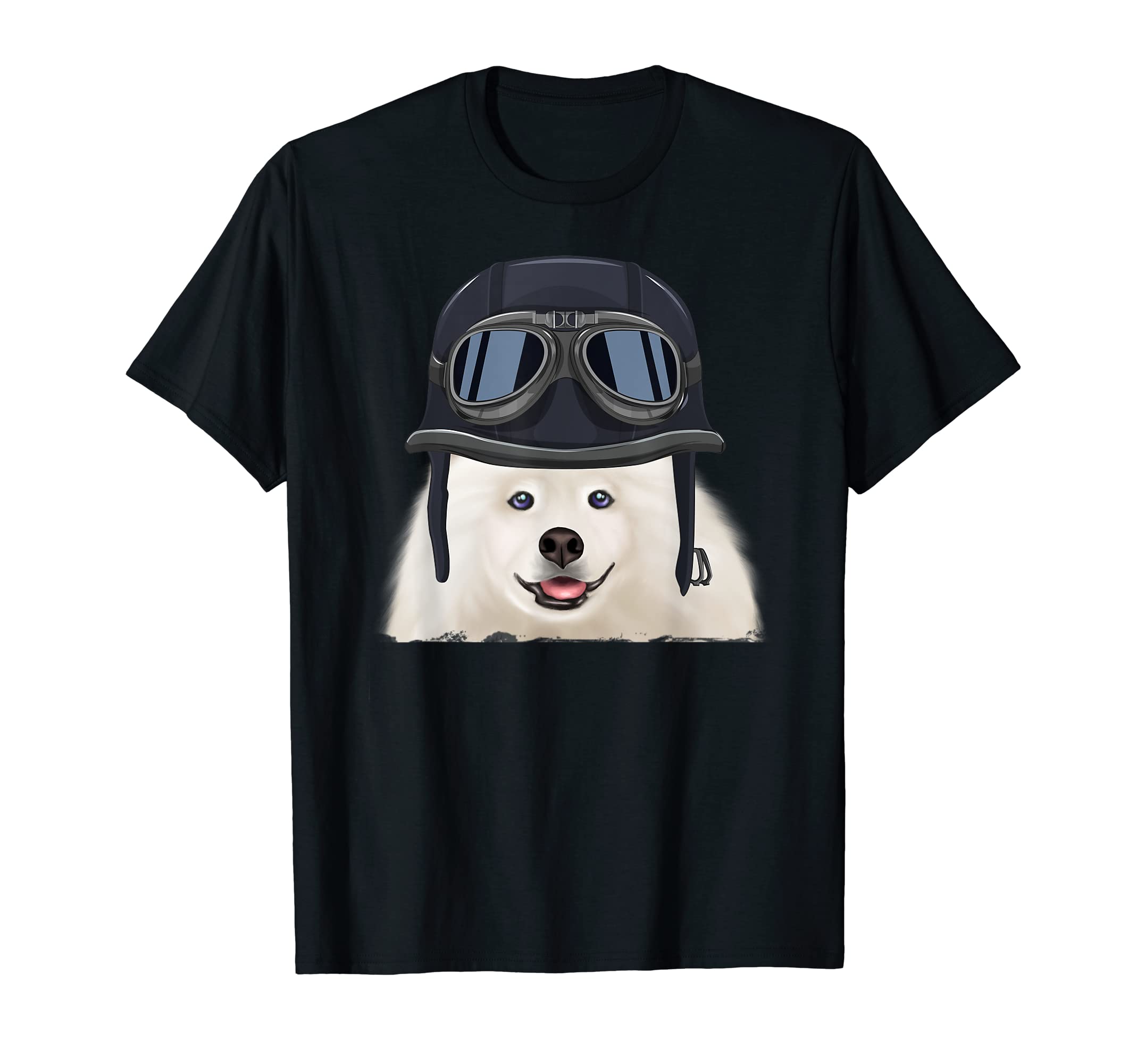 Funny Motorcycle Helmet Samoyed T-Shirt - Trendy Graphic Men Women - T-Shirt, Sweatshirt, Hoodie