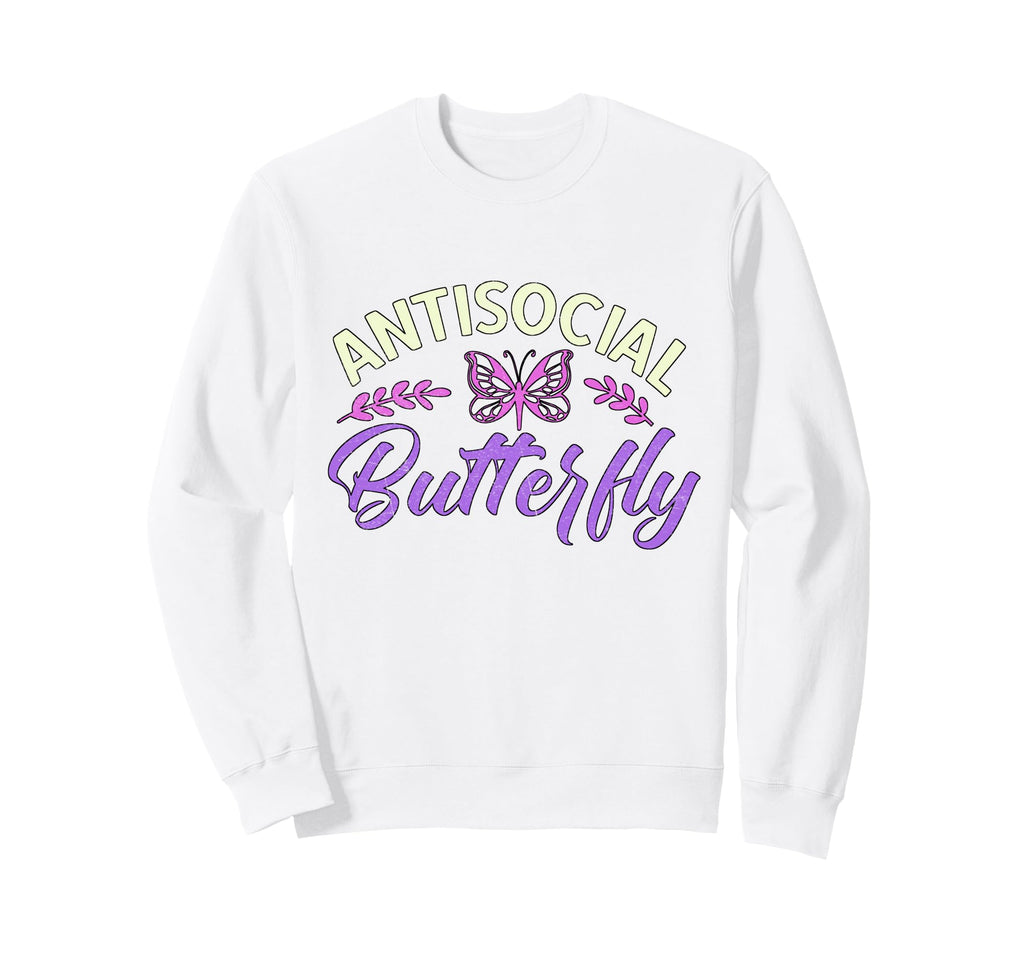 Antisocial Butterfly Pretty Sweatshirt - Graphic Print for Adults - T-Shirt, Sweatshirt, Hoodie