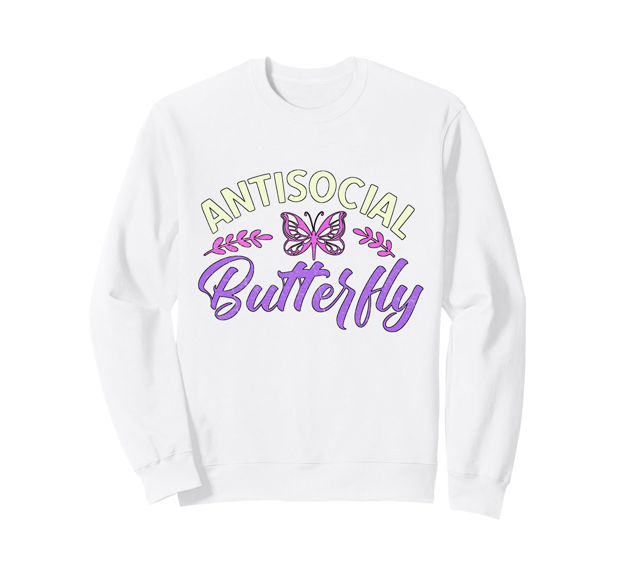 Antisocial Butterfly Pretty Sweatshirt - Graphic Print for Adults - T-Shirt, Sweatshirt, Hoodie