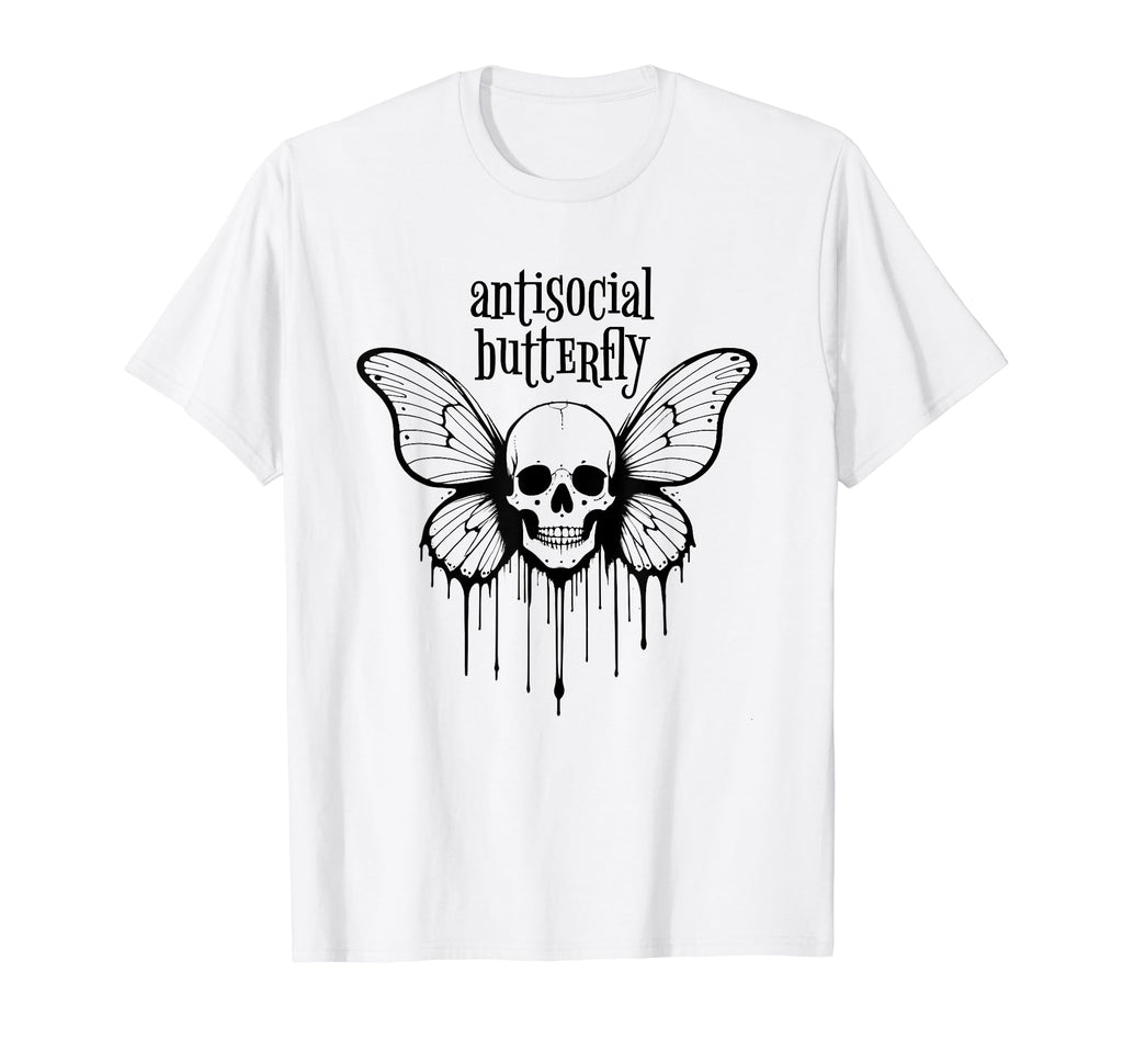 Antisocial Butterfly Introvert Macabre T-Shirt - Minimalist Print Unisex - T-Shirt, Sweatshirt, Hoodie